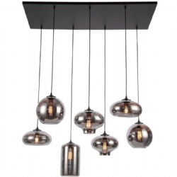 7 Lights Mixed Smoke Glass Pendant Lamp