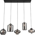 5 Lights Mixed Smoke Glass Pendant Lamp