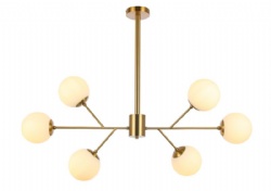 Gold Pendant Lamp with White Glass Shade - Stylish Lighting Fixture for Home