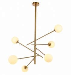 Adjustable Gold Pendant Lamp with White Glass Modern Lighting for Flexible Home Decoration